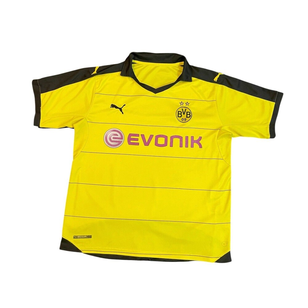 Puma Borussia Dortmund BVB 2015-2016 Yellow Black Soccer Jersey Size XL Futbol